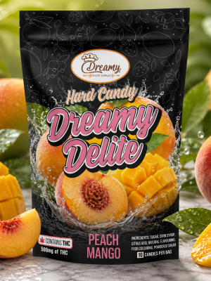 PEACH MANGO DREAMY DELITE HARD CANDY | BUY EDIBLES ONLINE | DREAMY DELITE EDIBLES | BUY EDIBLES ONLINE
