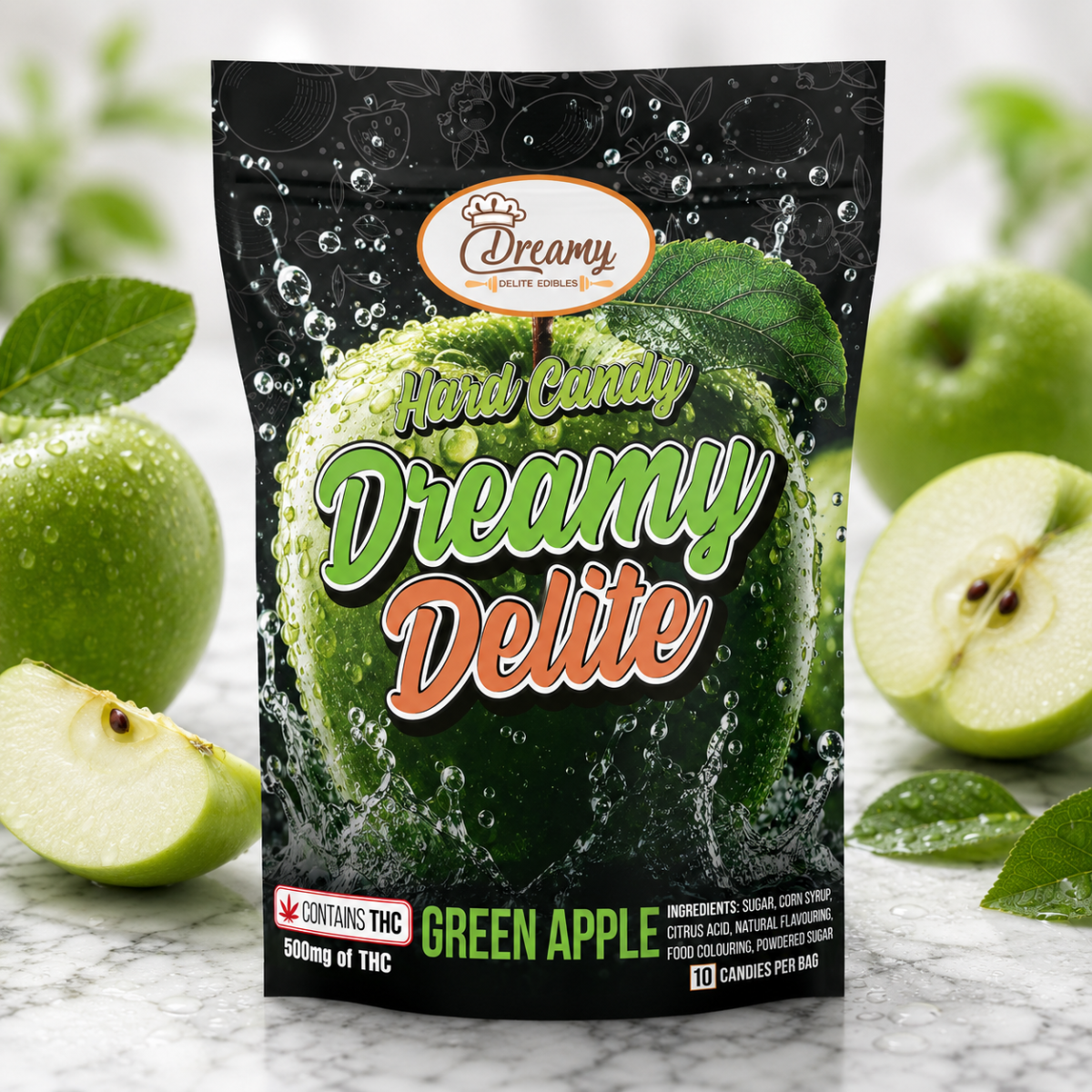 GREEN APPLE DREAMY DELITE HARD CANDY | BUY EDIBLES ONLINE | DISPENSARY NEAR ME
